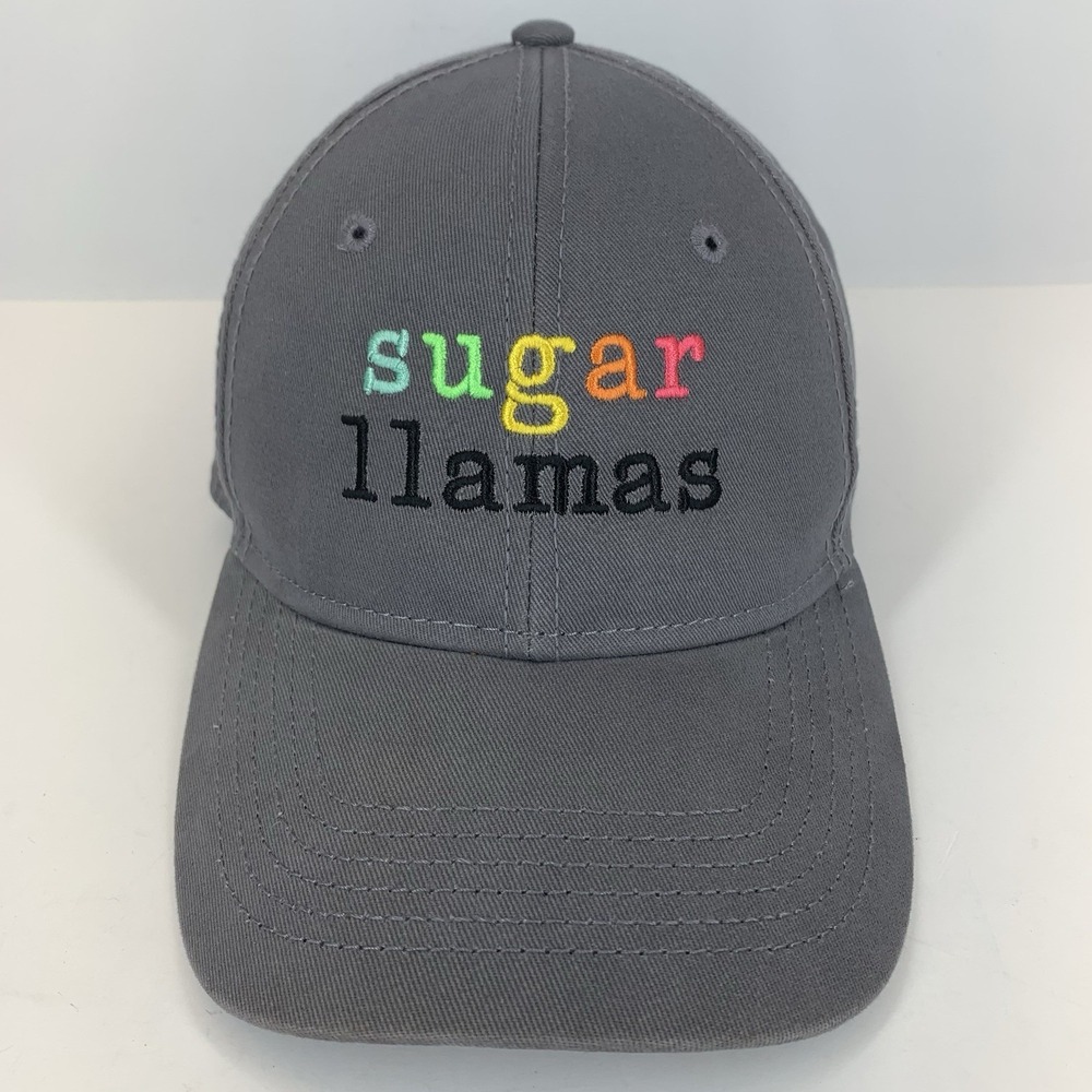 Sugar Llamas Hat Gray Adjustable Strap Sportsman Cotton Baseball Cap
